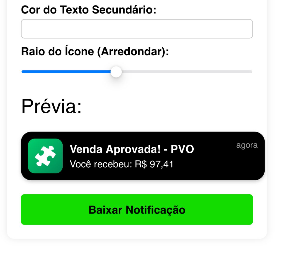 Criador de Notificações do PVO